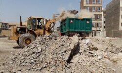 پاکسازی نقاط بحرانی پسماند ساختمانی در بهبهان