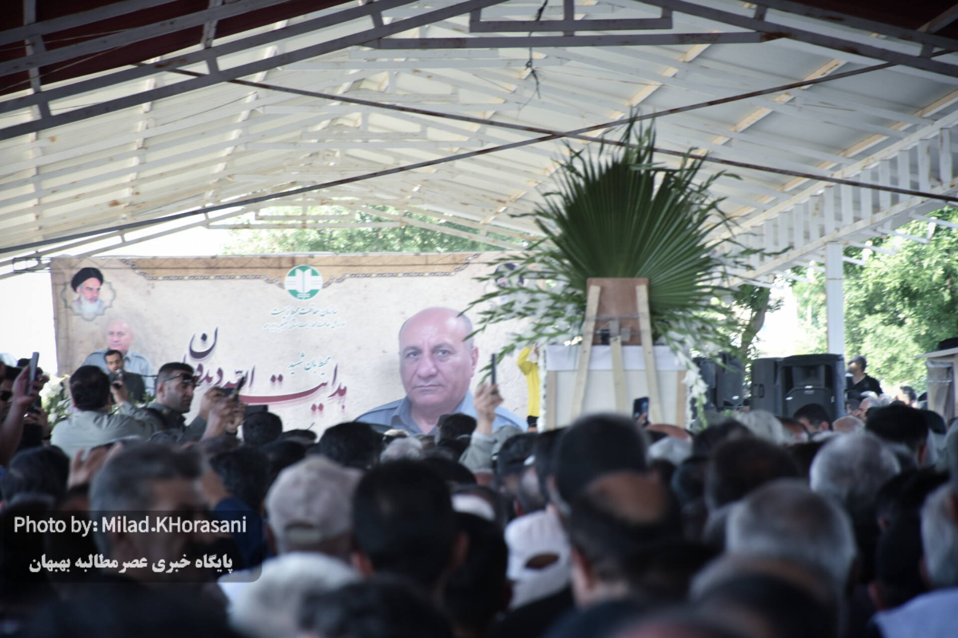 InShot ۲۰۲۵۰۶۰۶ ۱۲۵۱۴۸۰۴۶ عکس| مراسم تشیع پیکر شهید هدایت‌اله دیده‌بان در بهبهان