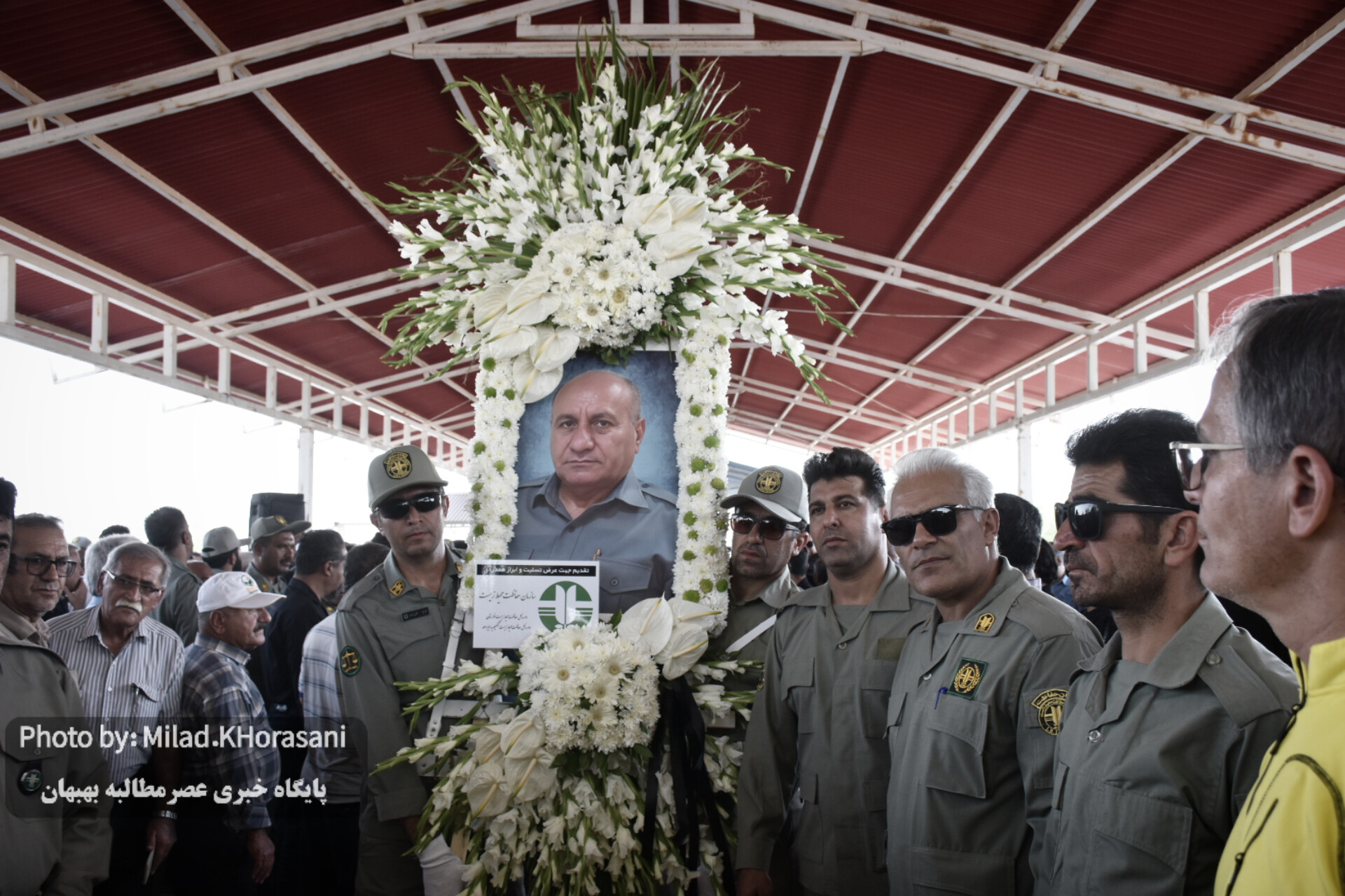 InShot ۲۰۲۵۰۶۰۶ ۱۲۵۴۵۶۲۴۶ عکس| مراسم تشیع پیکر شهید هدایت‌اله دیده‌بان در بهبهان