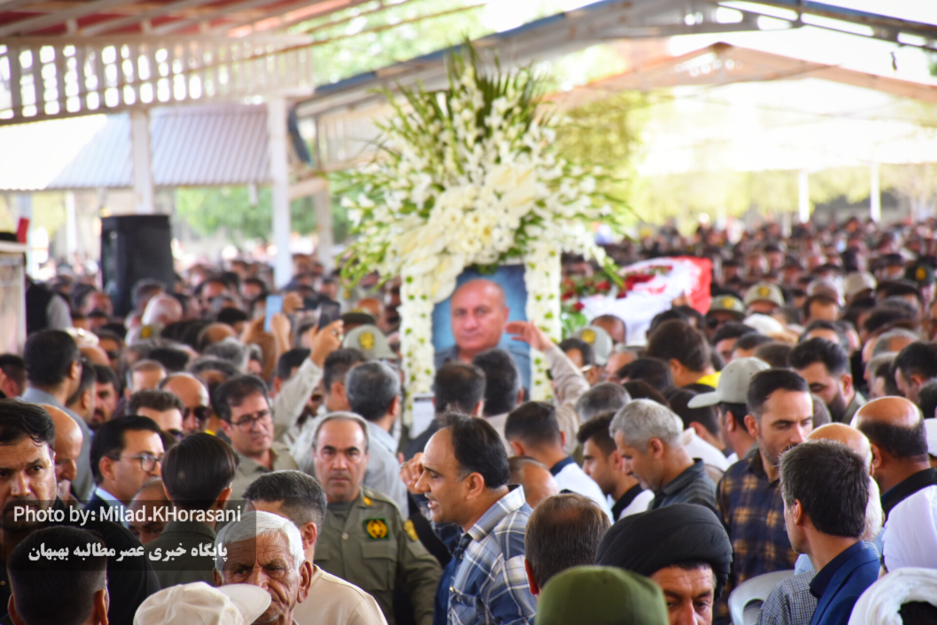InShot ۲۰۲۵۰۶۰۶ ۱۲۵۷۴۵۳۷۶ عکس| مراسم تشیع پیکر شهید هدایت‌اله دیده‌بان در بهبهان