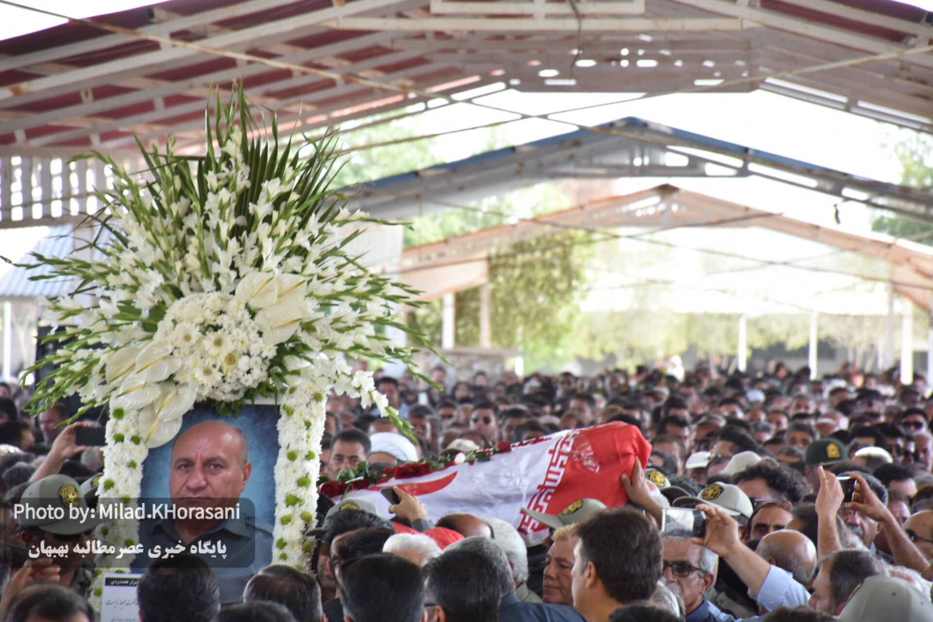 InShot ۲۰۲۵۰۶۰۶ ۱۳۰۰۲۵۵۲۹ عکس| مراسم تشیع پیکر شهید هدایت‌اله دیده‌بان در بهبهان