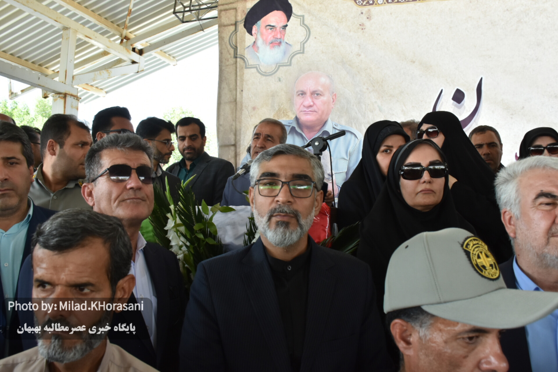 InShot ۲۰۲۵۰۶۰۶ ۱۳۳۰۳۶۱۳۶ عکس| مراسم تشیع پیکر شهید هدایت‌اله دیده‌بان در بهبهان