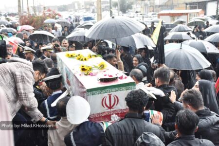 عکس| تشییع بارانی شهید ناو دنا در بهبهان